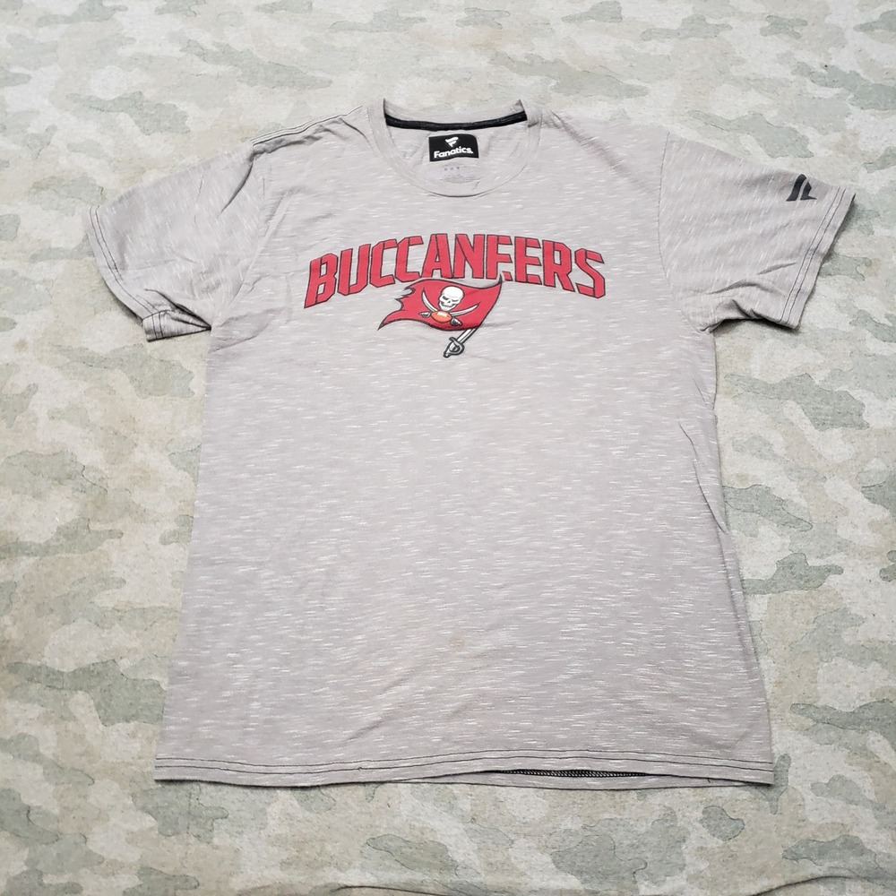 Fanatics Buccaneers Shirt Mens Medium Gray NFL Football #12 Brady Short Sleeve